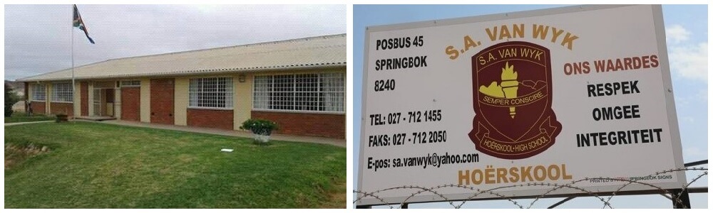 SA Van Wyk Hoërskool (High School) Springbok banner